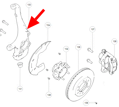 Кулак передней подвески левый Tank 300 3001102XKM01A