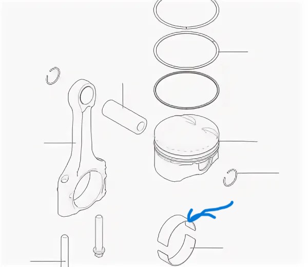 Вкладыш шатунный нижний жёлтый для двигателя автомобиля арт. 1004017XEC023