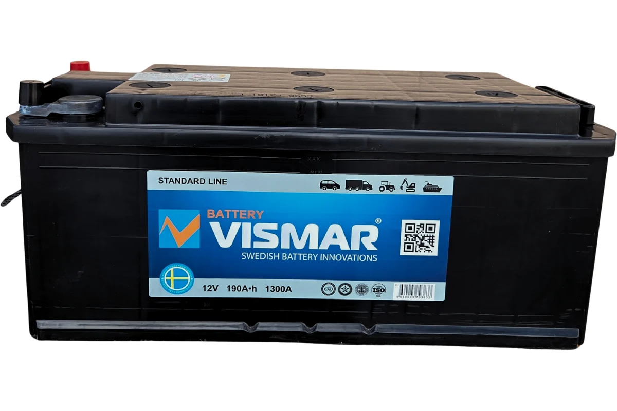 Аккумуляторная кислотная батарея VISMAR ST 6СТ-190 N 1300A
