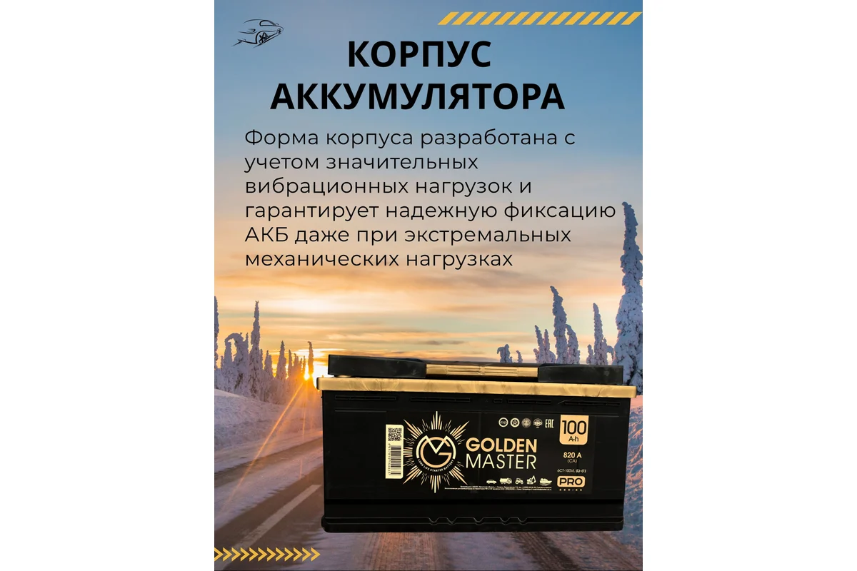 АКБ Аккумулятор GOLDEN MASTER pro 6СТ-100 820A
