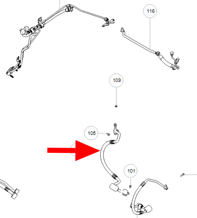 Трубка кондиционера низкого давления для автомобилей TANK 300. арт. 8108210XKM01A