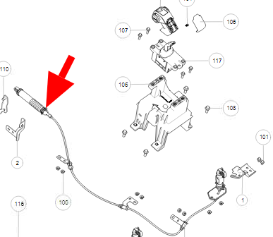 Трос переключения передач КПП для автомобиля Tank 300. арт. 1500102XKM02A