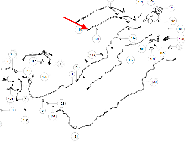 Трубка угольного фильтра для автомобилей HAVAL. арт. 1130208XGW04A