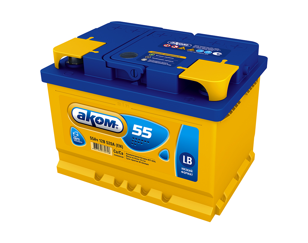 Аккумулятор Аком LB 55Ah/520 /242x175x175/ прав.+ 