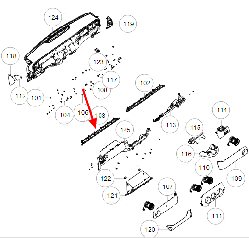 Левый усилитель передней панели автомобиля Tank. арт. 5306300XKM01A