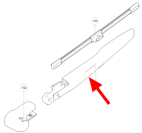 Поводок задней щётки стеклоочистителя для автомобиля Tank 300. арт. 6310104XKM01A