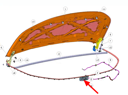 Замок капота для автомобиля Changan UNI‑K. арт. CD569F2706010100